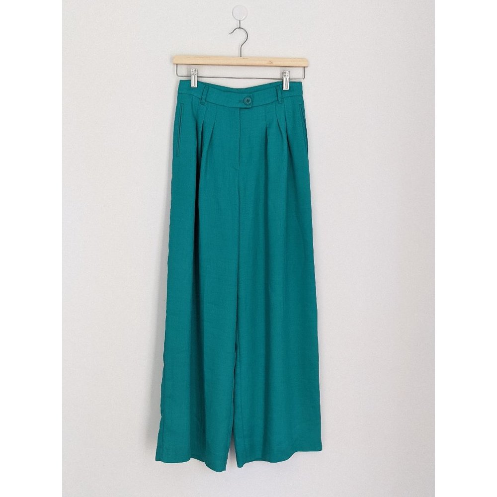 Wide-Leg Teal Pants - Japan